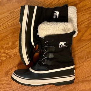 SOREL winter carnival boot, black/stone size 9